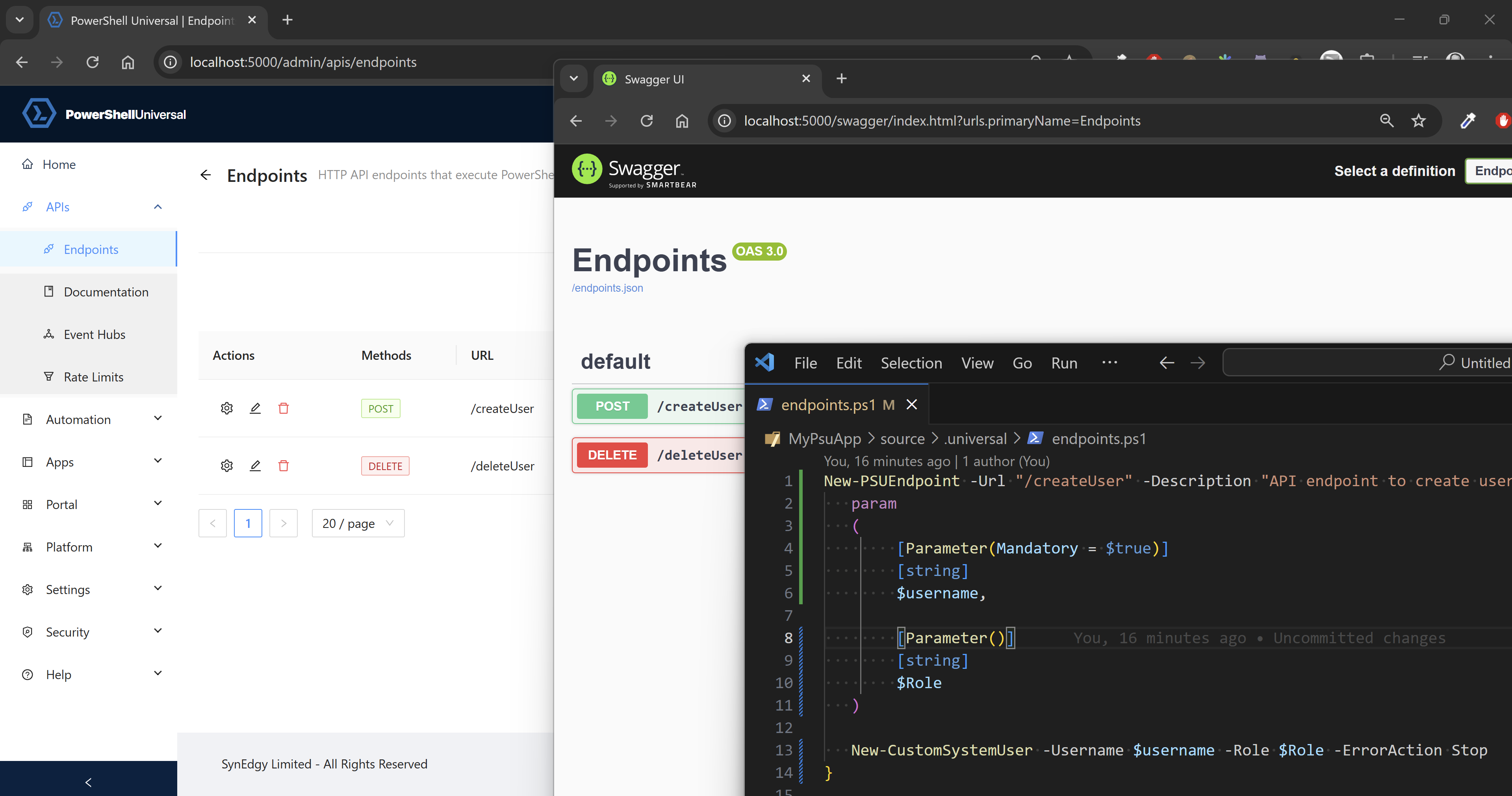 PowerShell Universal API with [APIEndpoint()]